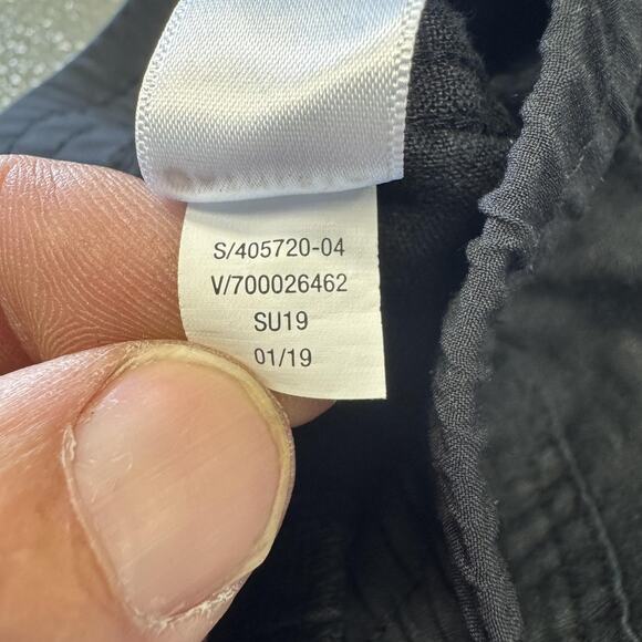 Athleta Pants Womens 4P Black Linen Jogger Elastic Waist Zip Pockets Cuffed - Picture 15 of 16